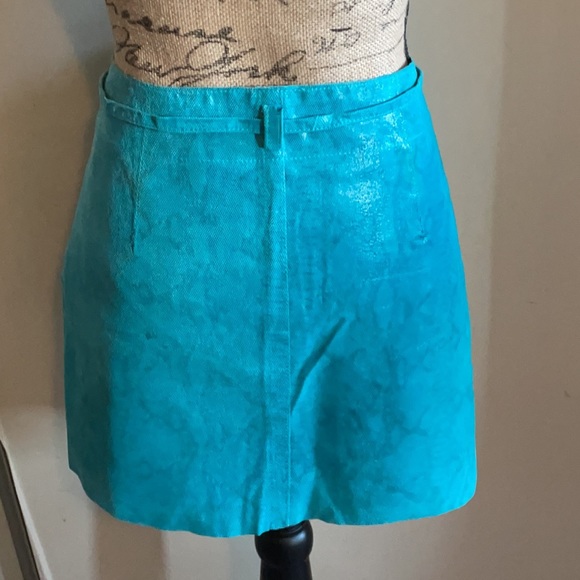 Teal leather snake print mini - Picture 2 of 3
